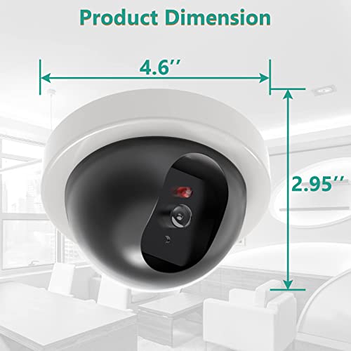 Dummy CCTV Dome Camera with Red LED Light - 2 Packs