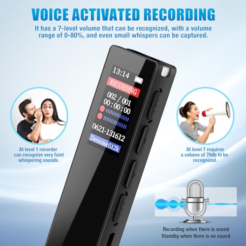 64GB Spy Gear Voice Recorder with Noise Reduction