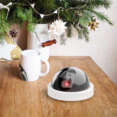 Dummy CCTV Dome Camera with Red LED Light - 2 Packs
