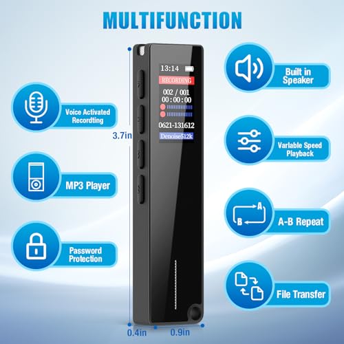 64GB Spy Gear Voice Recorder with Noise Reduction