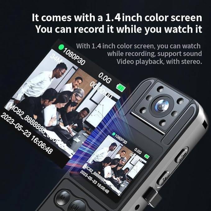 Spy Gear Body Camera with Audio Recording, 1080P HD Recorder