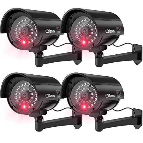 Bullet Dummy Surveillance Camera LED Light Sticker (4-Pack)