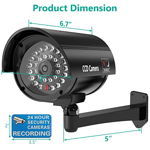 Bullet Dummy Surveillance Camera LED Light Sticker (4-Pack)