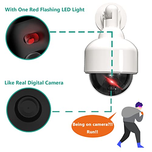 Dummy Fake Security Dome Camera with Red LED Light