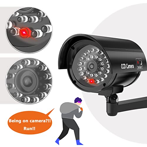 Bullet Dummy Surveillance Camera LED Light Sticker (4-Pack)