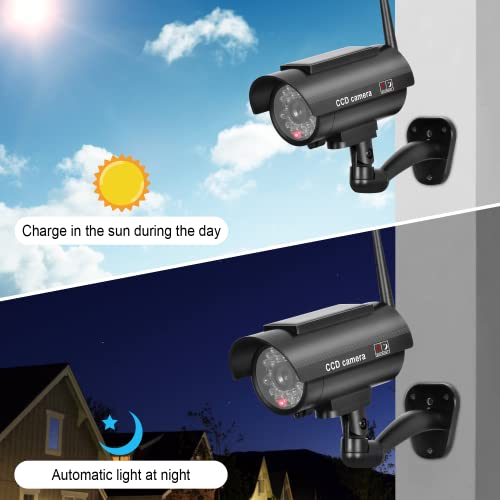 BNT Solar Fake Security Camera with Red Flashing Light (2 Pack)