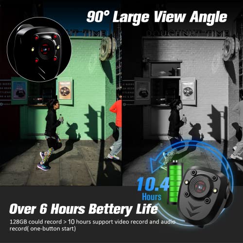 128GB HD Bodycam with Night Vision for Security