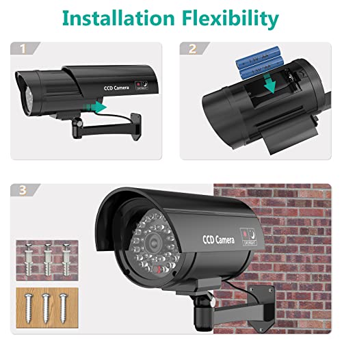 Bullet Dummy Surveillance Camera LED Light Sticker (4-Pack)