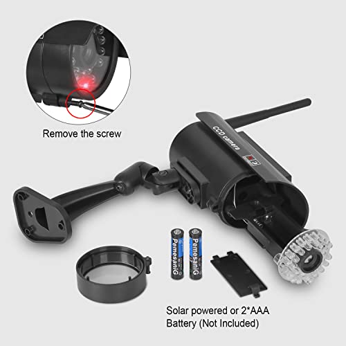 BNT Solar Fake Security Camera with Red Flashing Light (2 Pack)