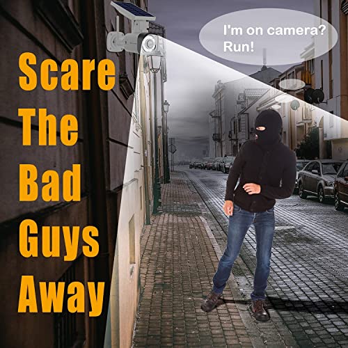 Solar Powered Metal Dummy Spy Camera with Motion-Activated Floodlights