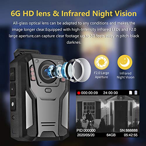 1440P QHD Police Body Camera - Infrared Night Vision