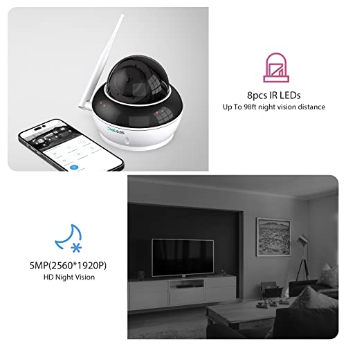 SV3C Outdoor WiFi Dome Camera - Auto Tracking, 5MP
