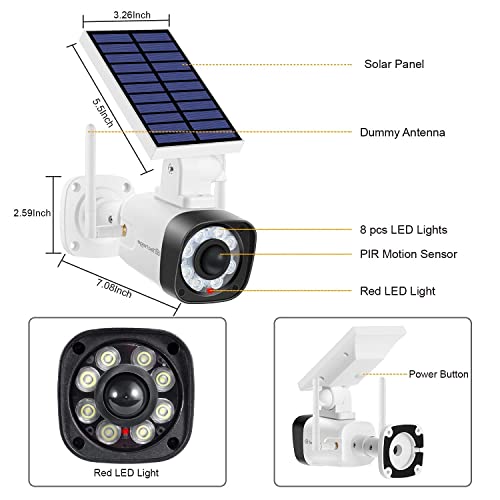Solar Powered Metal Dummy Spy Camera with Motion-Activated Floodlights