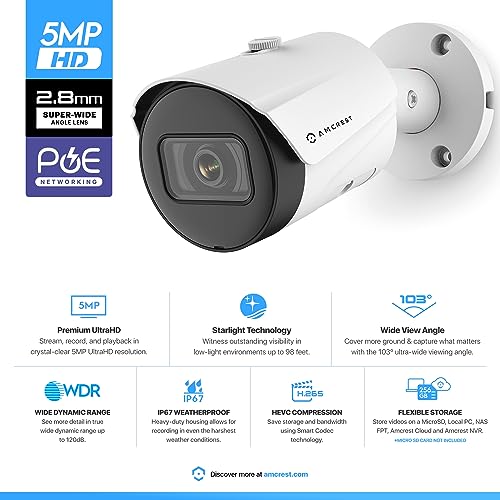 UltraHD Outdoor Bullet IP Security Camera - 5MP