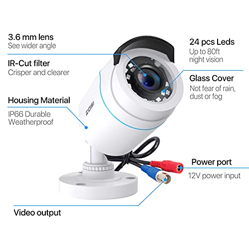 ZOSI 4 Pack 1080p HD-TVI Spy Cameras