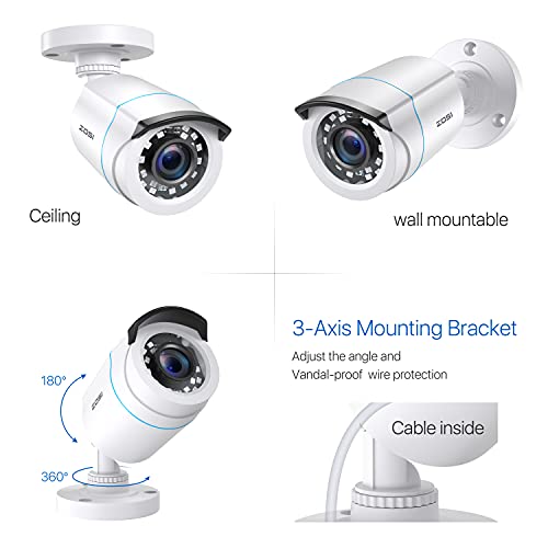 ZOSI 4 Pack 1080p HD-TVI Spy Cameras