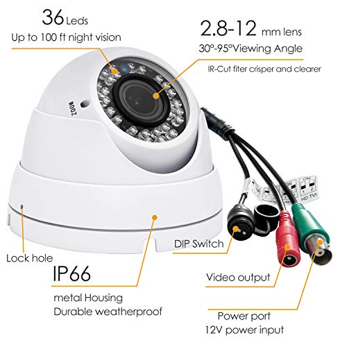HD 1080P Outdoor Dome Camera with Varifocal Lens