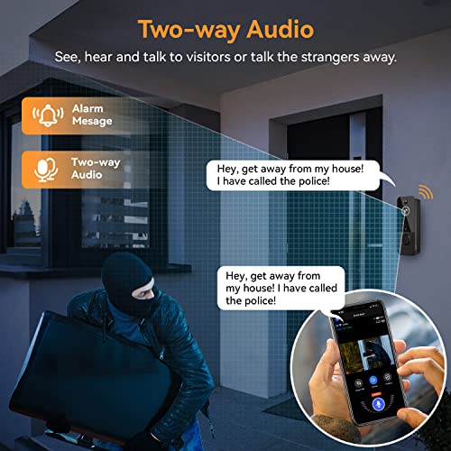 Wireless Spy Doorbell Camera: AI Detection, HD Image