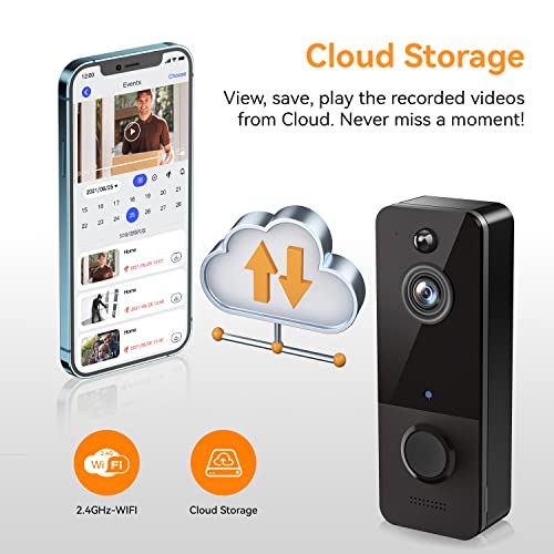 Wireless Spy Doorbell Camera: AI Detection, HD Image