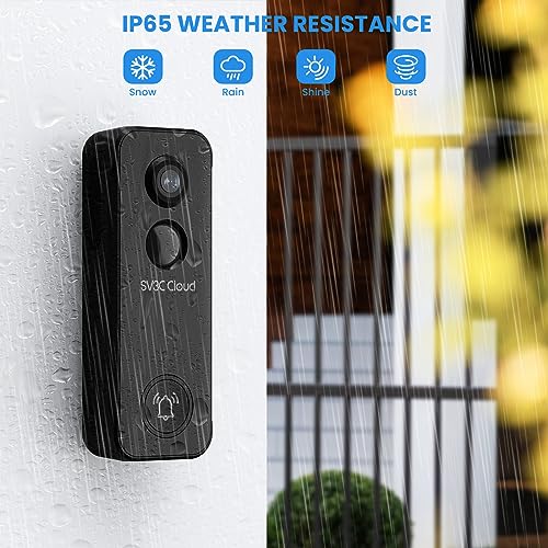 Wireless SV3C Doorbell Camera: 2K HD, Human Detection