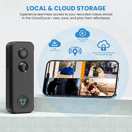 Wireless SV3C Doorbell Camera: 2K HD, Human Detection
