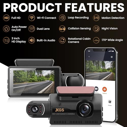 HD Car Dash Camera with Dual Monitors