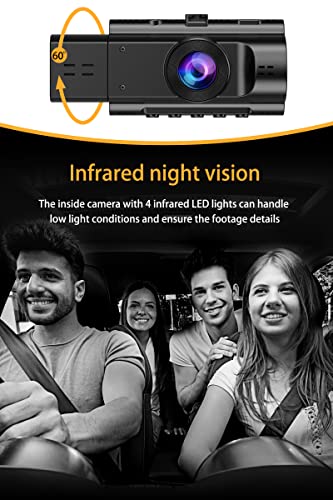 Infrared Dual Dash Cam for Taxi, Uber - FHD 1080P