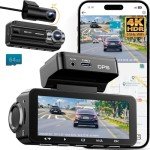 4K Dual Dash Cam with GPS, WiFi, Voice Control