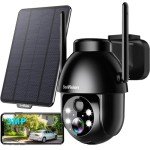 Wireless 2K Solar Security Camera with Spotlight