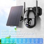 Wireless 2K Solar Security Camera with Spotlight