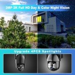 Wireless 2K Solar Security Camera with Spotlight