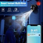 Wireless 2K Solar Security Camera with Spotlight