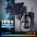 Wireless 2K Solar Security Camera with Spotlight