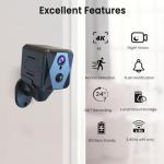 4K WiFi Mini Hidden Camera with Night Vision
