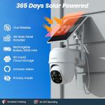 Cinnado 2K Wireless Solar Security Camera 360° View