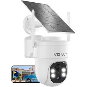 VIZIUUY 3MP Wireless Solar Security Camera with Night Vision