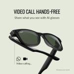 Meta Ray-Ban Smart Glasses, Matte Black Wayfarer