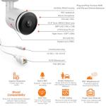 8MP 4K PoE IP Bullet Camera with AI Detection