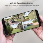 AOSU Outdoor Wireless Security Cameras 4 Cam-Kit Solar-Powered