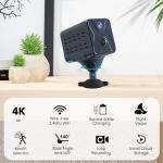 4K Mini Spy Camera with Night Vision and Remote Viewing
