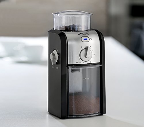Krups GVX231 Expert Burr Grinder, Black/Silver