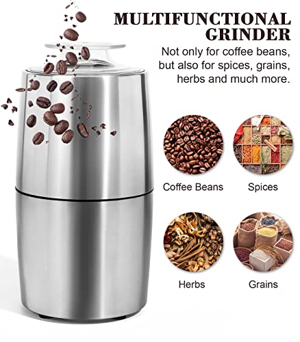 Turimon Electric Coffee Bean Grinder - Stainless Steel
