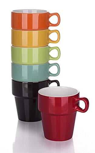 Set of 6 Small Espresso Cups with Stand