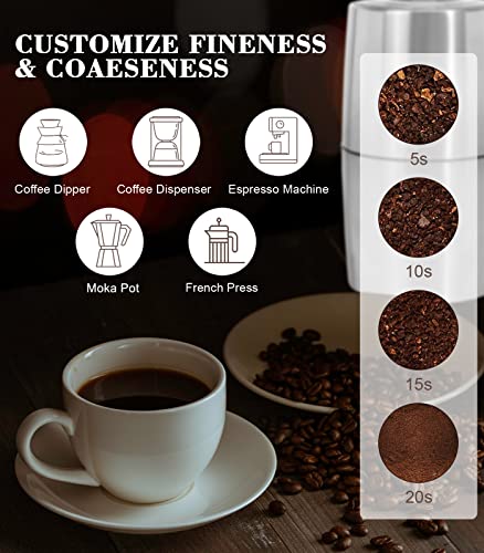 Turimon Electric Coffee Bean Grinder - Stainless Steel
