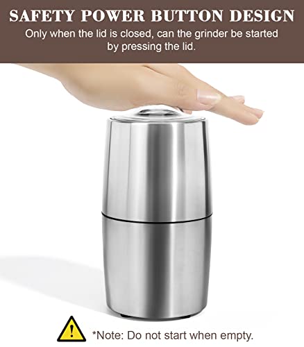 Turimon Electric Coffee Bean Grinder - Stainless Steel