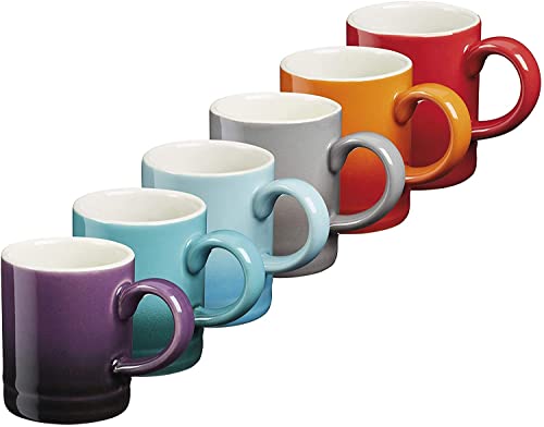 Rainbow Stoneware Espresso Cup Set (6-pack)
