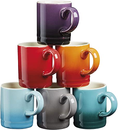 Rainbow Stoneware Espresso Cup Set (6-pack)