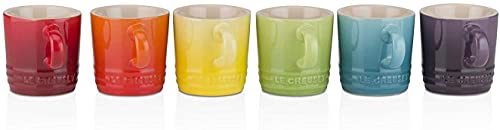 Rainbow Stoneware Espresso Mugs (Set of 6)