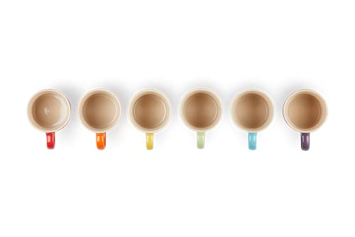 Rainbow Stoneware Espresso Mugs (Set of 6)