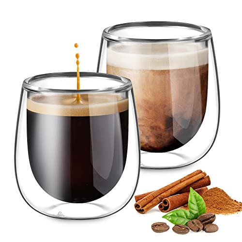 Double Walled Espresso Glass Cups Set